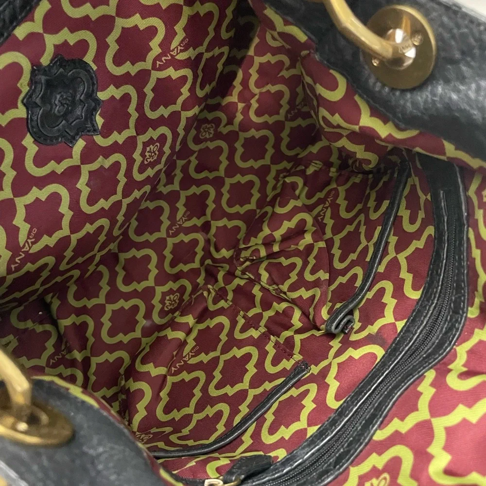 orYANY Black Leather Shoulder Bag with Gold Accents - Picture 6 of 11